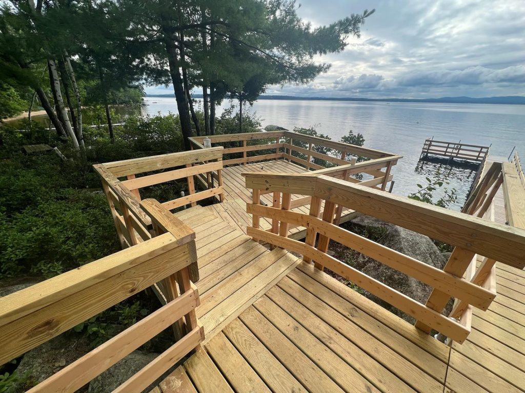 large deck with multiple levels and transitions